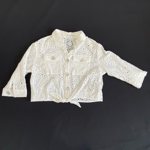 Cropped Eyelet Blouse - Picture 1 of 6